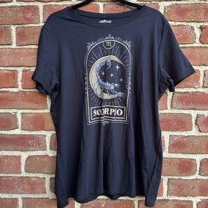 Torrid Scorpio Graphic Tee Black Zodiac Short Sleeve Classic Fit 00 NEW